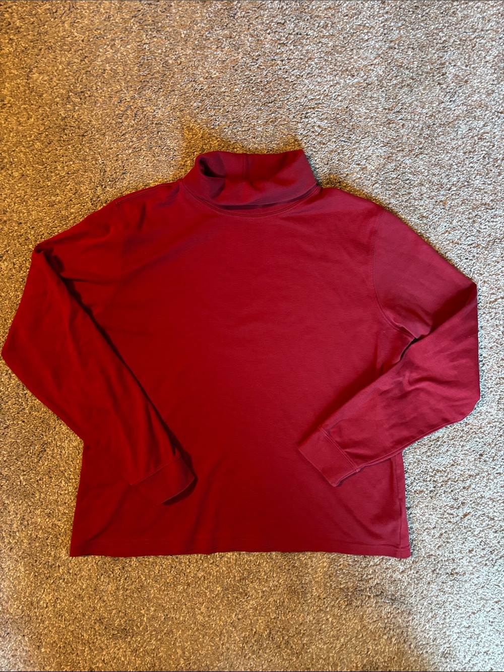 L.L. Bean Burgundy Turtleneck Long-Sleeve Top